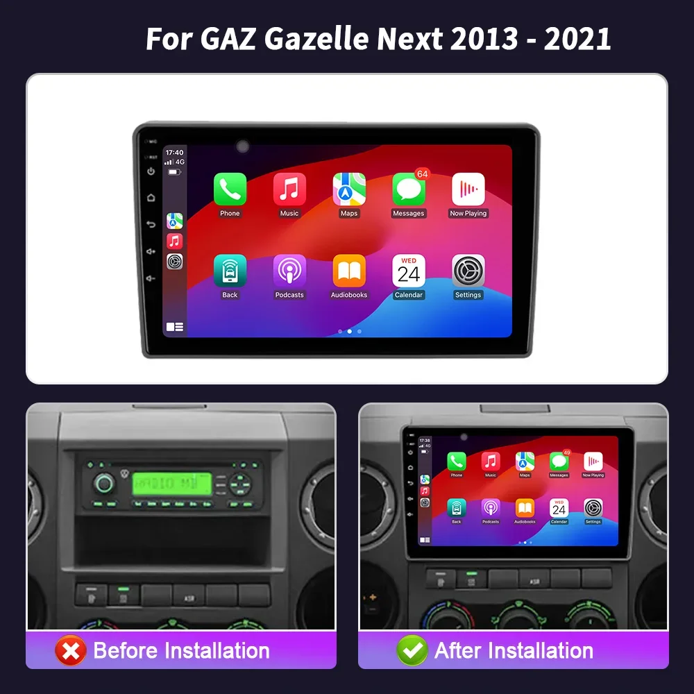 For GAZ Gazelle Next 2013 - 2021  Car Radio Multimedia Video Player CarPlay Screen Navigation 4G GPS Android Multimedia