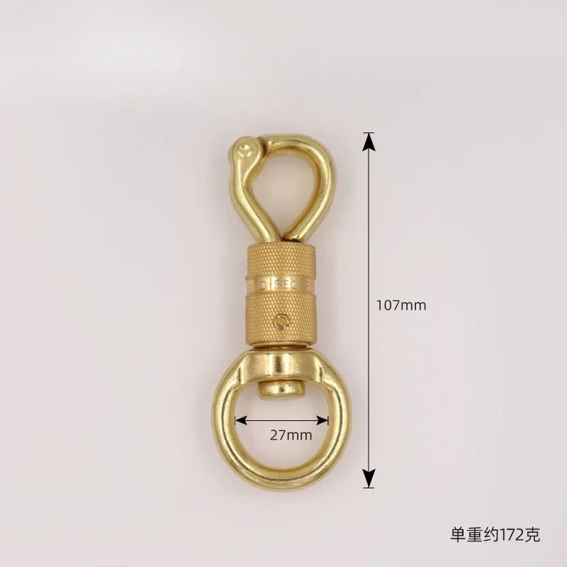 1piece Solid Brass Snap Hook Heavy Duty Swivel Eye Clasps for Large Dog Pet Leashes Horse Gear Safety Catch Buckle High Quality - view 6