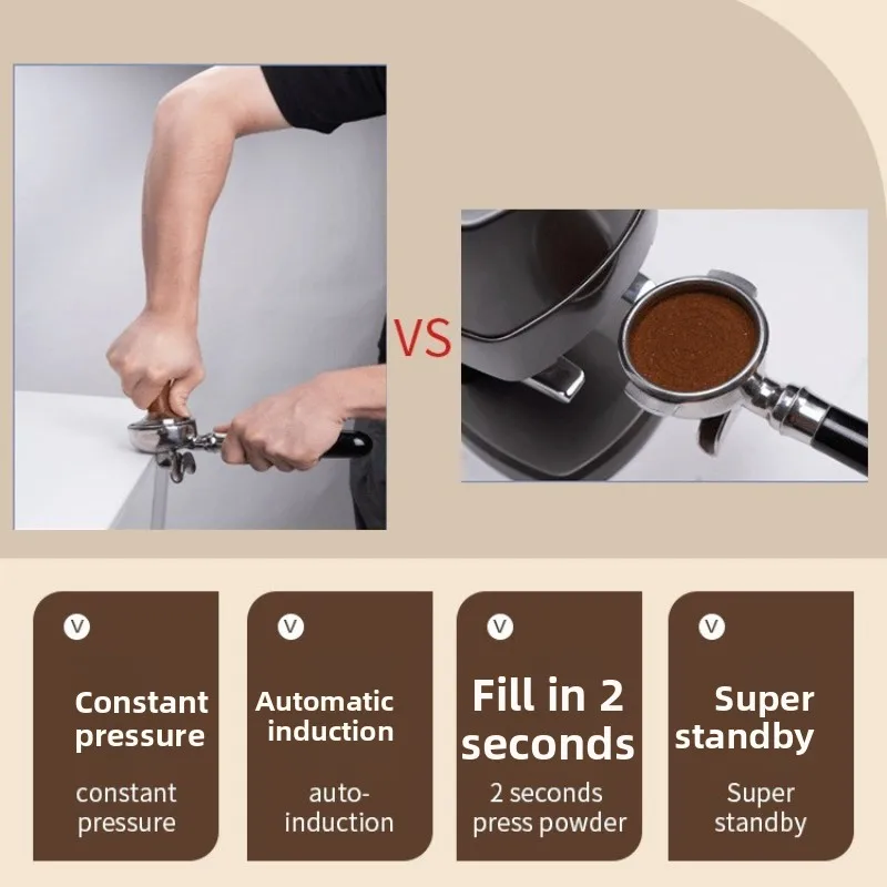 ไฟฟ้า 58 มม.กาแฟ Tamper เครื่องอัตโนมัติแบนกดเครื่องบดกาแฟ Bean Powder น้ําหนักปรับกาแฟเอสเปรสโซกด