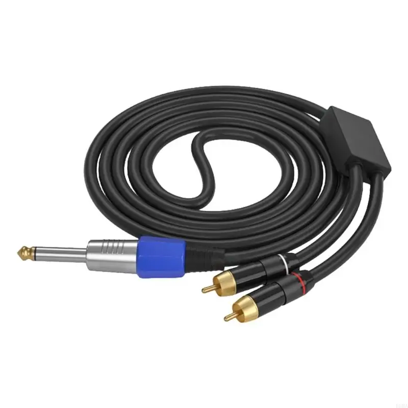 

E0BA Stereo 1/4 "6,35 мм мужской заглушки до 2RCA мужской заглушка y y splitter extension line для усилителей. Смешающие