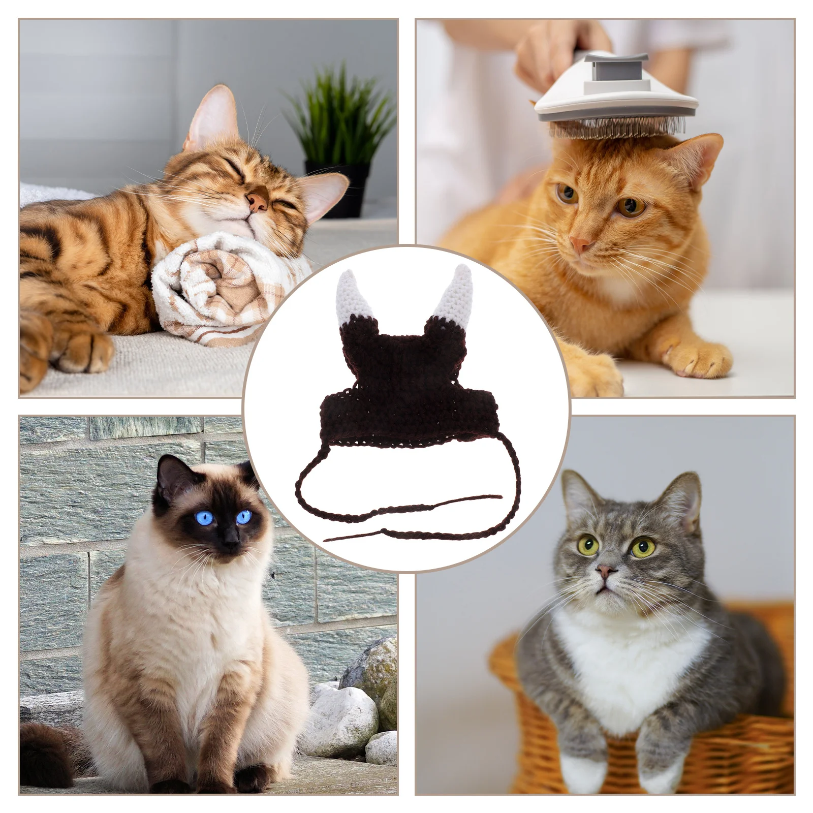 الحيوانات الأليفة القط قبعة الفايكنج القراصنة القرن تصميم لينة الدافئة غطاء للأذن للقطط الكلاب الحيوانات الأليفة الصغيرة حفلة الهالوين زي التبعي #5