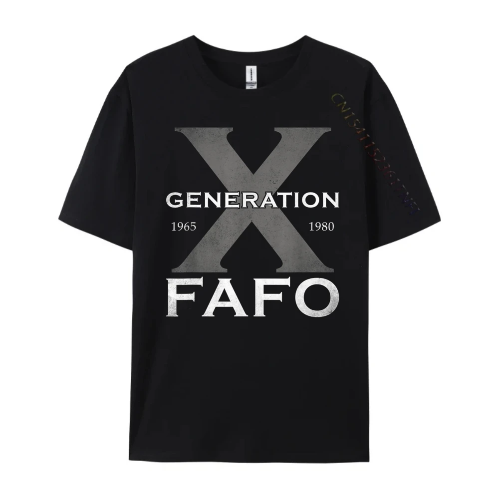 الجيل X مضحك FAFO 60s 70s Gen Xers الساخرة Gen X الأزرق والأبيض الجرافيك تي شيرت عالية الجودة تي شيرت رجالي