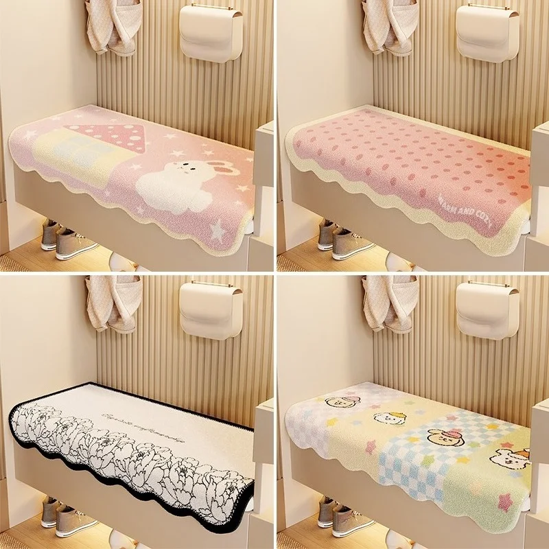 Premium Plush Piano Bench Cushion Winter Slipcover Seat Protector Multi-Purpose Washable Table Mat for Home Entrance Hall Decor