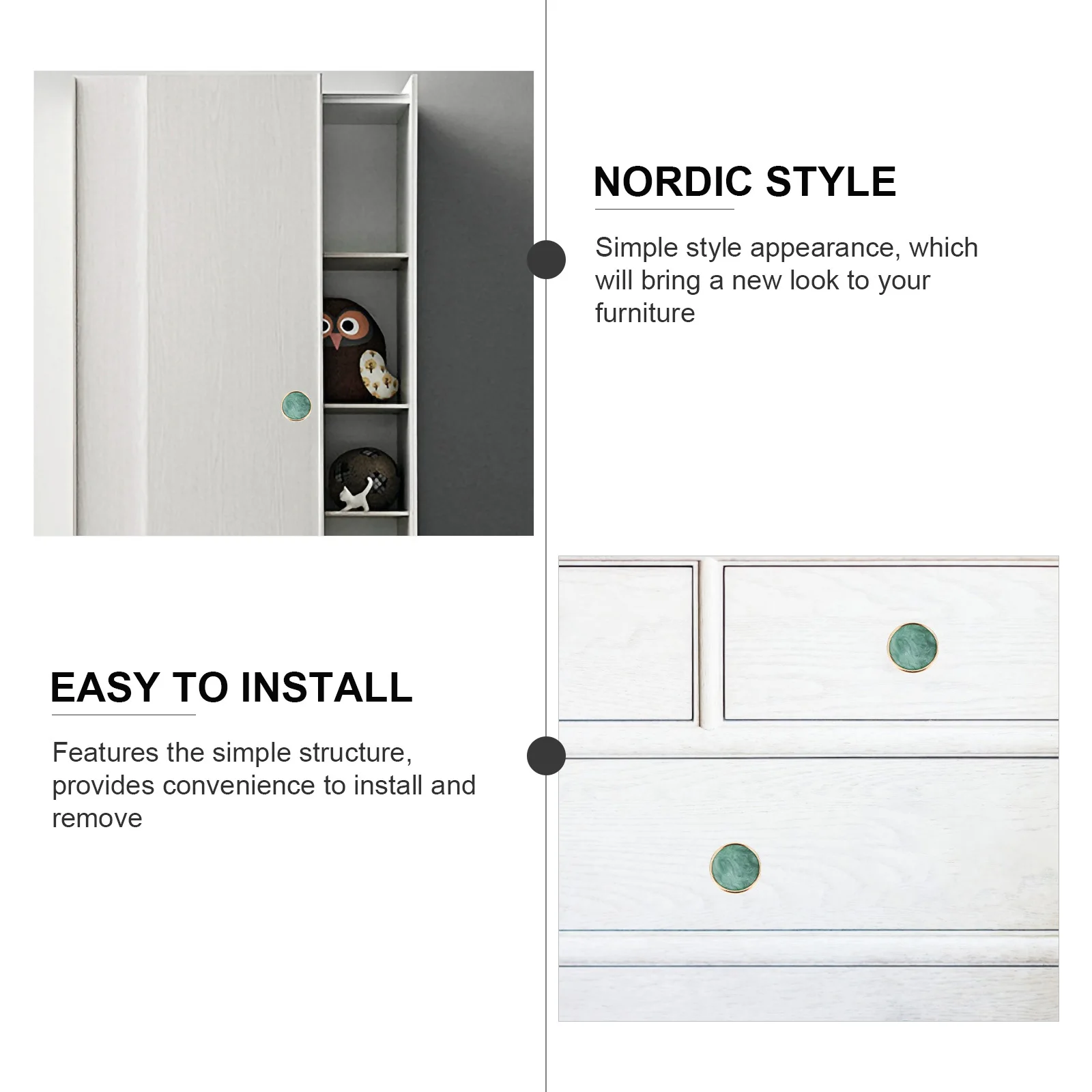 

2Pcs European Style Pull Knobs Zinc Alloy Single Hole Small Handle for Drawer Door Cabinet Dresser Multi-Functional Upgrade