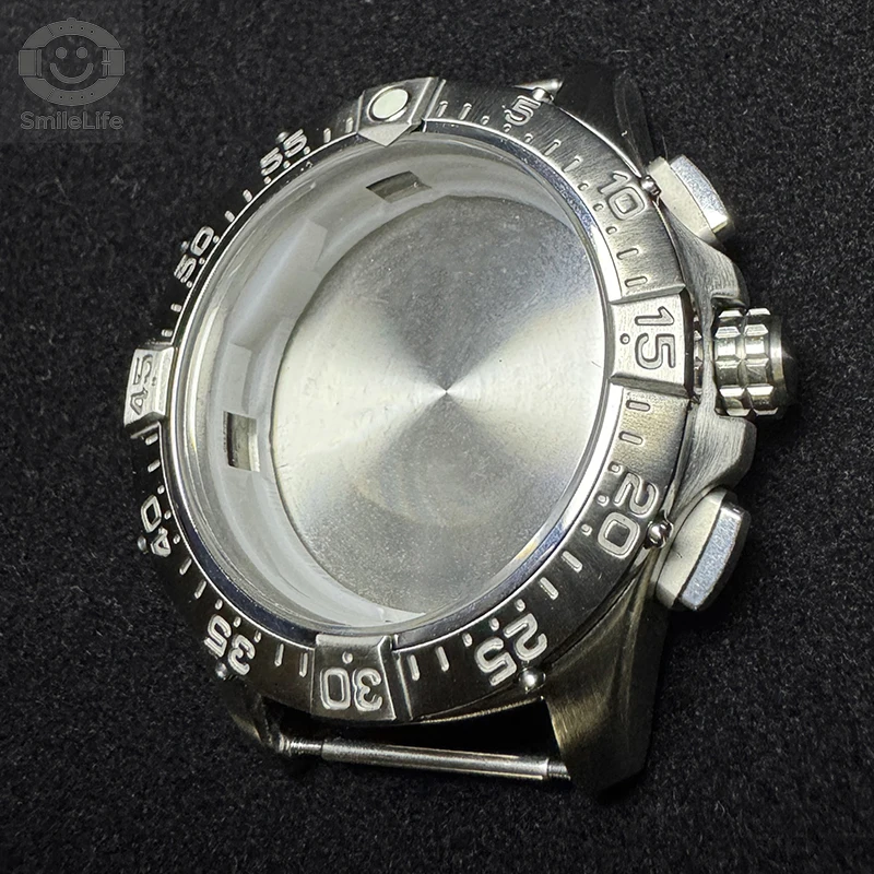 Smilelife 42mm Jet Pilots VK63 Watch Case Chronograph Military Aviation For Breitling Avenger VK63 Quartz Movement Mod Parts