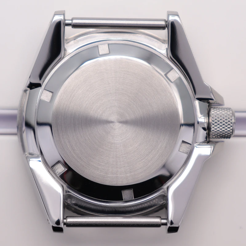 Silbernes Taucheruhrengehäuse 43mm Uhrengehäuse Saphirglas für modifiziertes Samurai NH35 NH36 NH38 NH34 4R36 Automatikwerk Keramiklünette – Detail 7