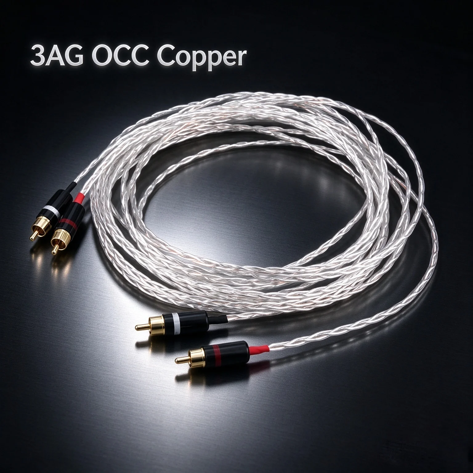 Audiocrast 3AG OCC Copper Silver Plated Audio Interconnects Cable RCA Signal Cable Extension