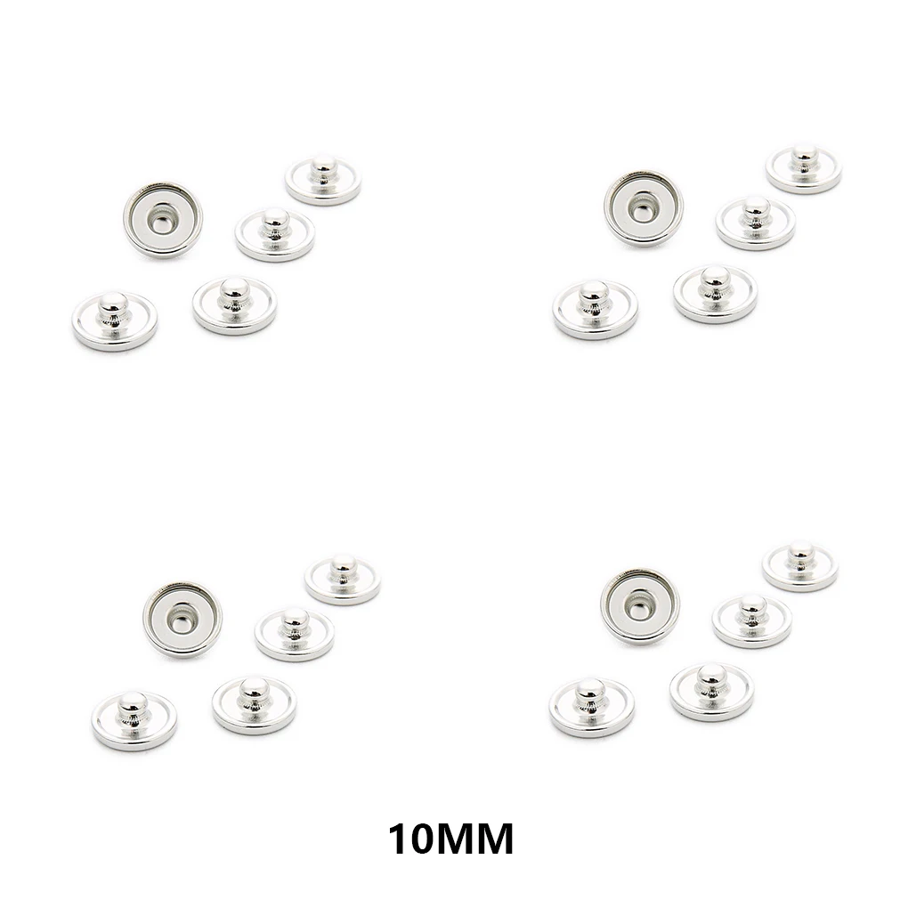 20 Pieces/Set Snap Button Base Electroplated Replacement Jewelry Finding