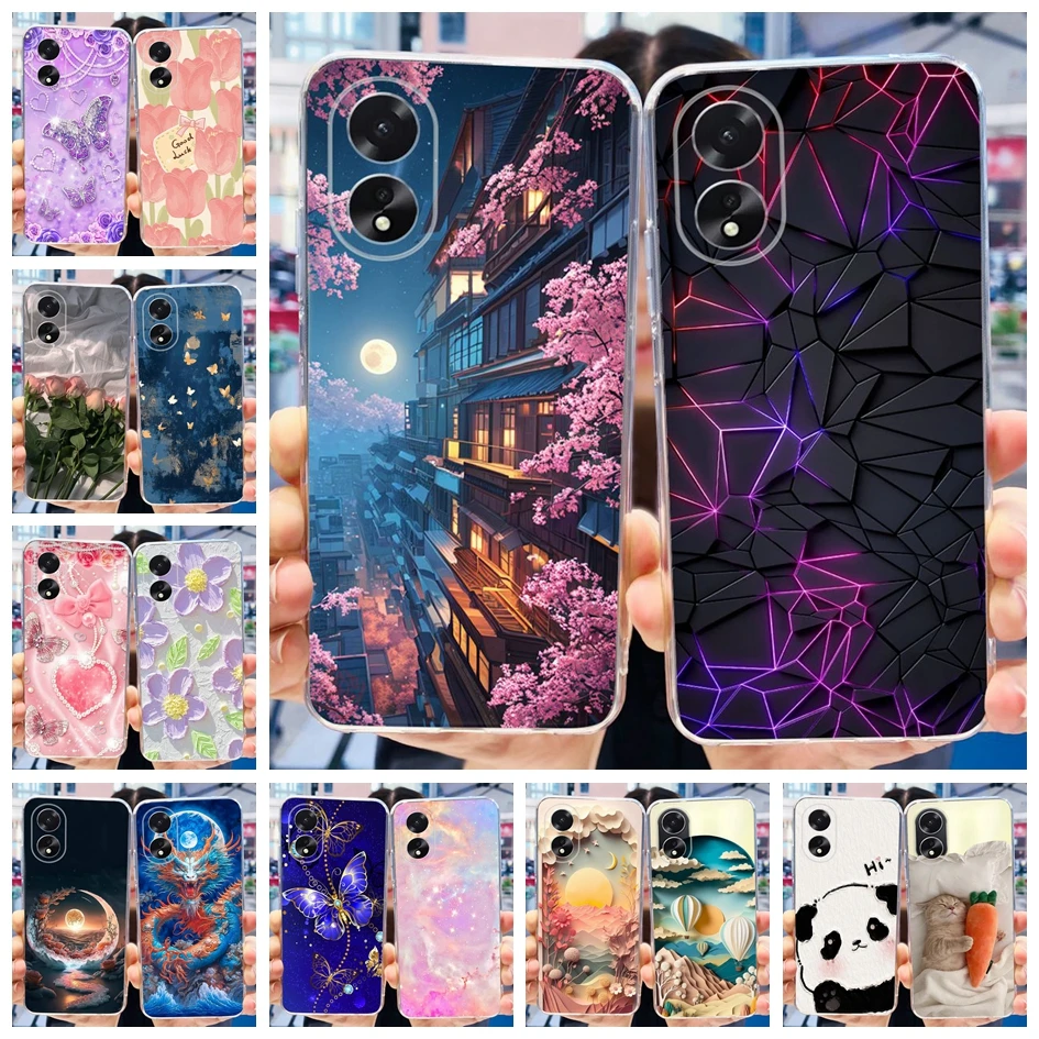 For OPPO A18 Case CPH2591 Luxury Marble Transparent Silicone Soft TPU Back Cover For OPPO A38 CPH2579 Funda A 38 A 18 Phone Case