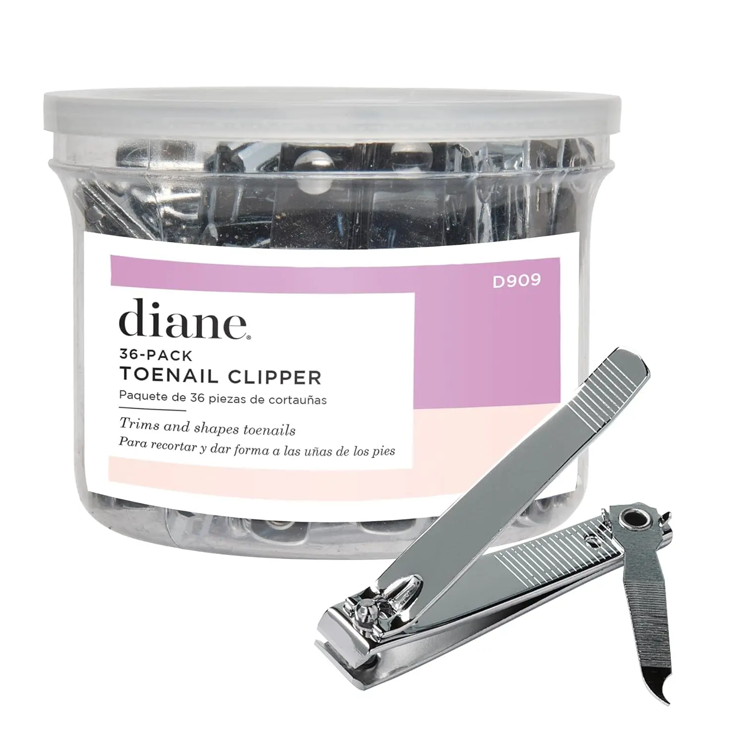 

36-Pack Stainless Steel Toenail Clippers with Fold-Out File for Natural Nails