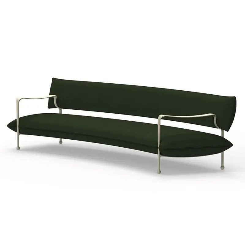 Stainless steel parlor Hotel club Sales office Lobby curved sofa combination