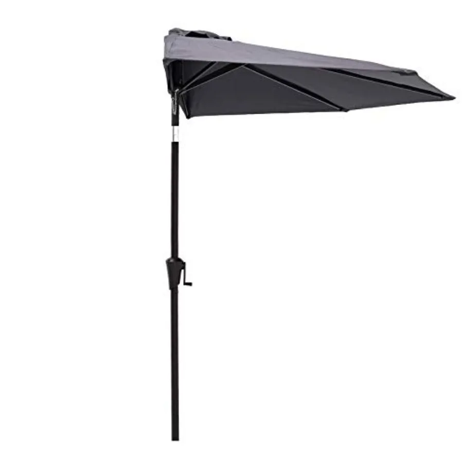 

9 Feet Half Round Outdoor Patio Market Wall Umbrella with Tilt
