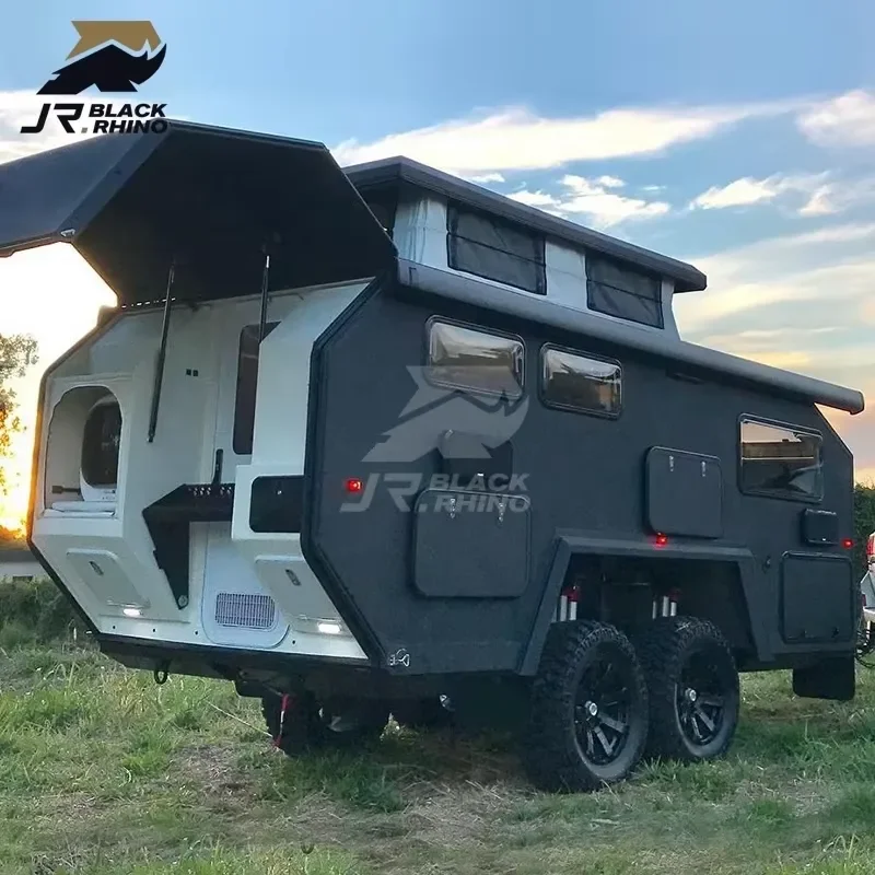 Foldable Trailer Home with Wheels Caravan Campers Floating Flat Pack for Sale for Fietscaravan with Shower and Toilet