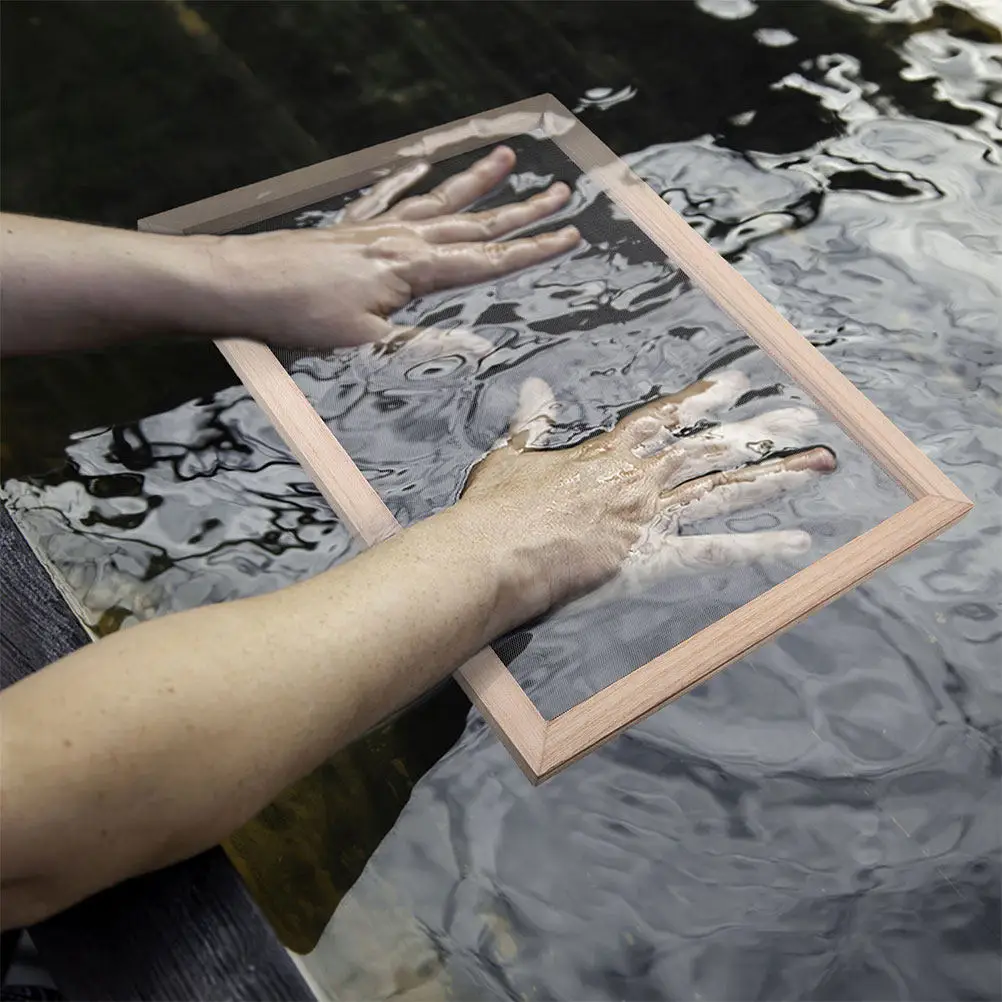 

Набор из 2 деревянных рамок для изготовления бумаги с двойной сеткой, для рукоделия, домашних и школьных художественных проектов, устойчивый