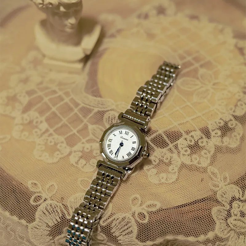 Elegant Ladies' WatchOctagonal Steel Band, Vintage/Antique StyleLuxury Women'S Watch, A Perfect Gift For Women, Quartz Movement.