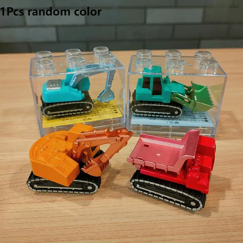 1Pcs Alloy Car Model Simulation Engineering Car Pull Back Car Toy With Transparent Storage Box Sliding Inertia Model Car Toy