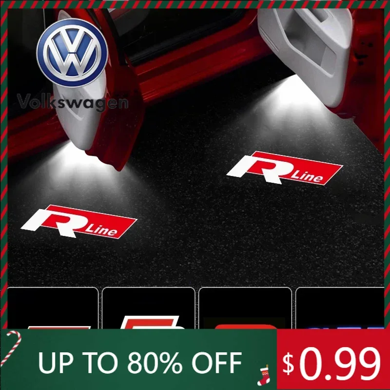 

2026 Hot For VOLKSWAGEN VW LED Car Welcome Light Door Logo Projector for VOLKSWAGEN R LINE GTI Touareg Jetta Touran Golf 5 6 7 P