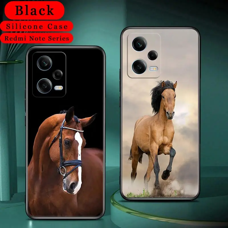 

Galloping Horse Animal painting Soft Case For Xiaomi Redmi Note 12 Pro Plus 12S 11 10 11S 10S 9 8 Pro 9S 7 Phone Case Back Cover