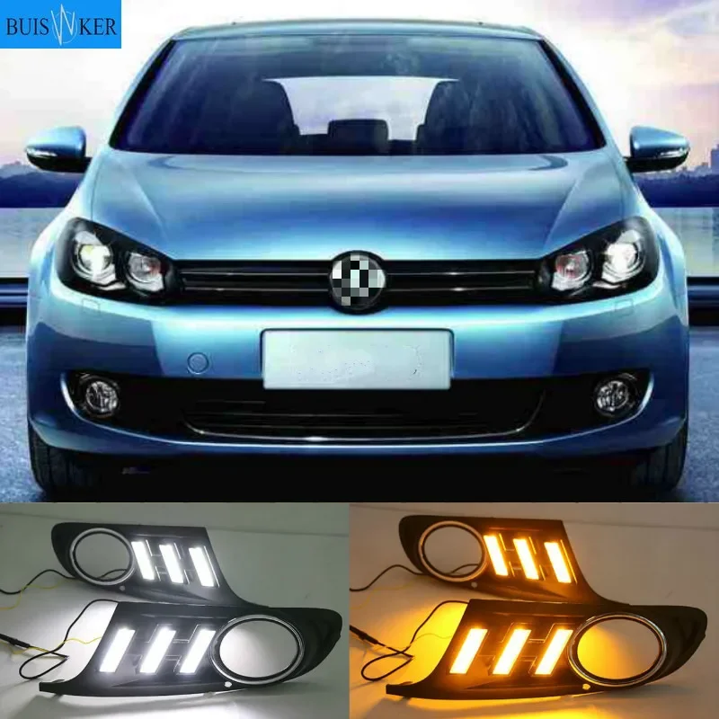 

1pair For Volkswagen Golf 6 Golf6 MK6 09-13 Daytime Running Light LED Indicator Light DRL Bumper Front fog lamp