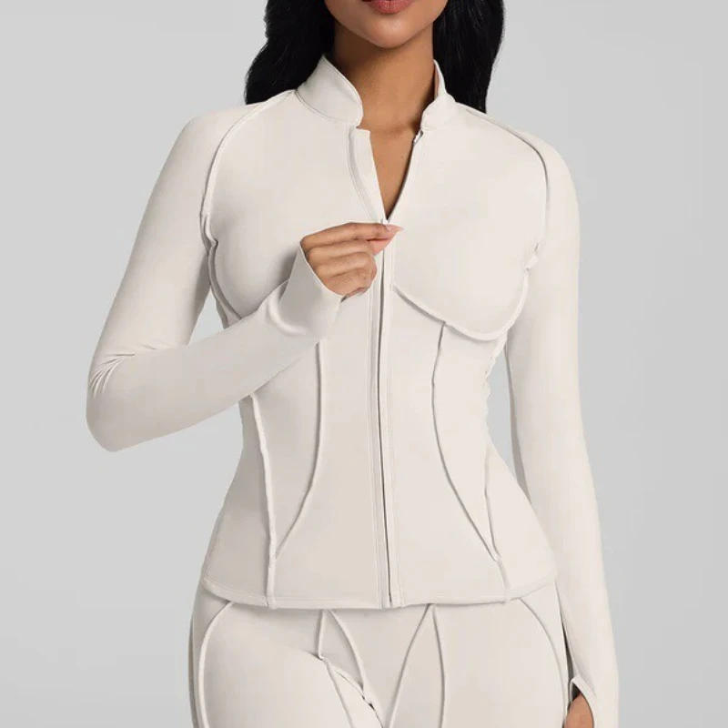 

New Yoga jacket Casual Tight Sports Jackets Women Zipper Yoga Clothes Female Long Sleeve Sportswear running cycling sport coat
