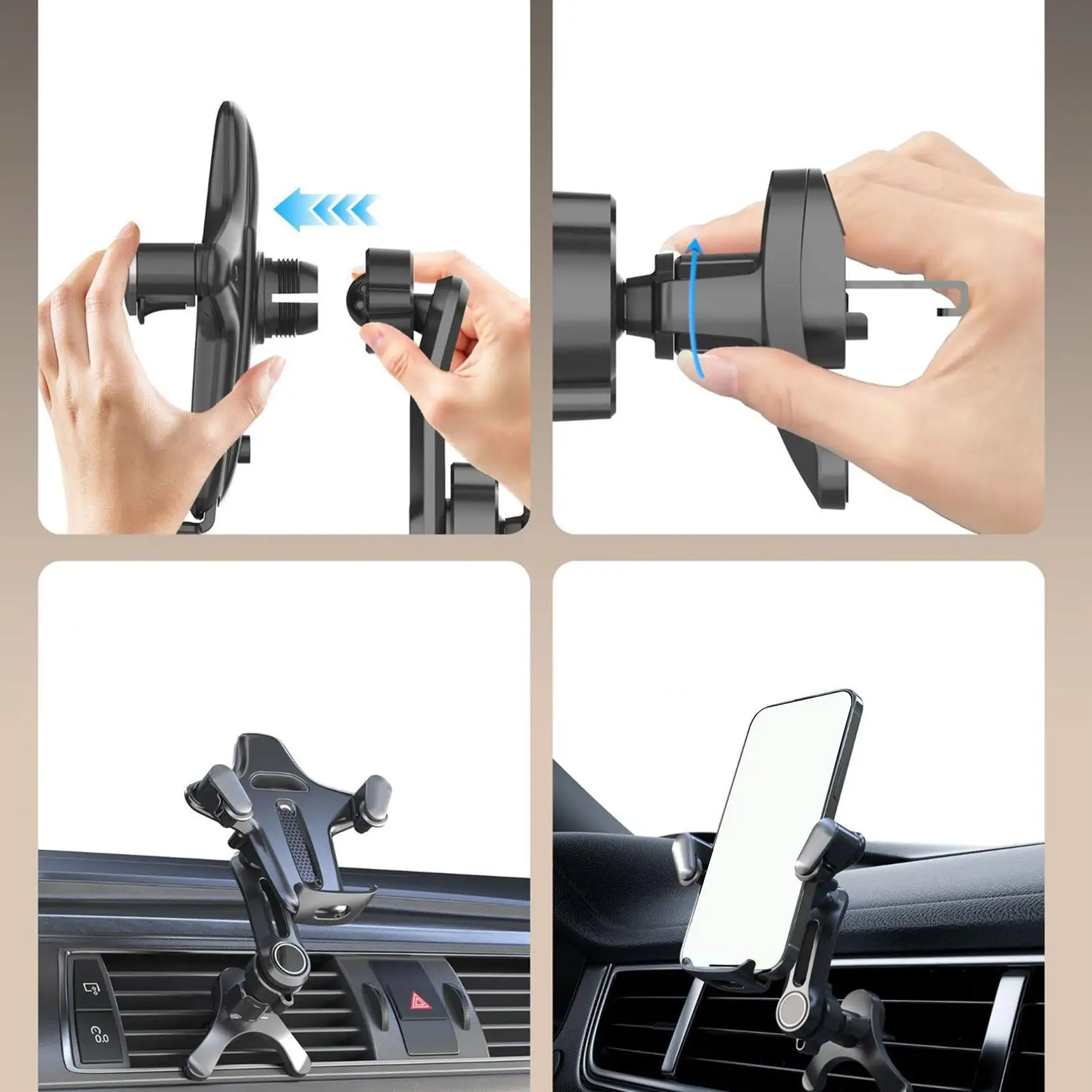 Car Vent Phone Mount Silicone Non-Slip Stand Car Vent Phone Holder For Family Friends Women Automotive Vehicle Indoor Outdoor