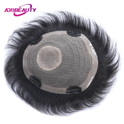 Machine Made Toupee for Men Swiss Lace Base Indian Human Remy Hair Wigs Clips in Human Hair Extension Natural Color Hair System