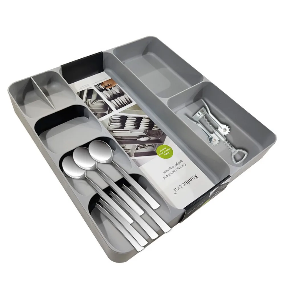 Kitchen Cutlery Organizer Drawer Tray Knife Fork Spoon Tableware Storage Box Silverware Drawer Organizer for Kitchen Utensils