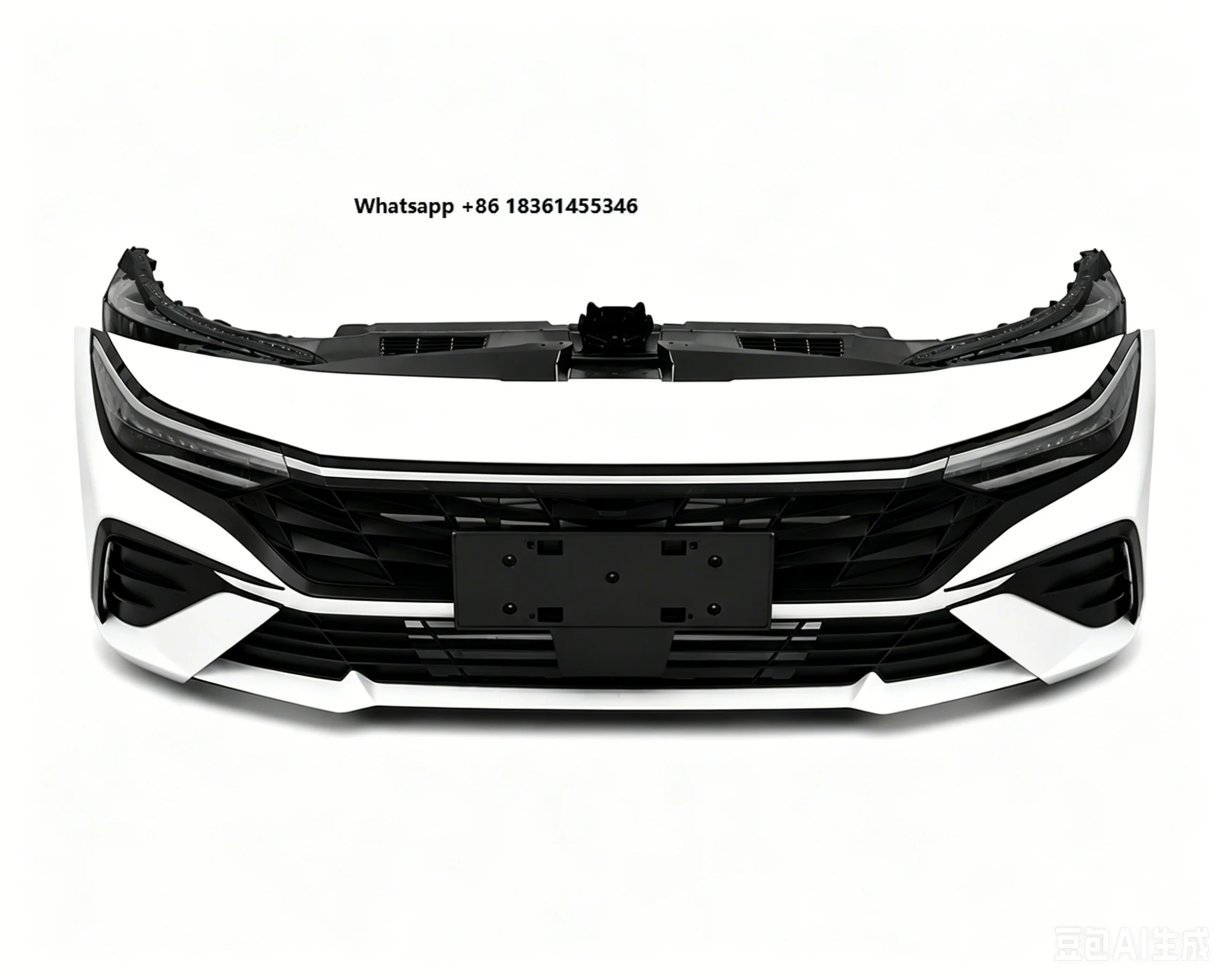 For Elantra 2021-2026 Front Bumper Assembly with Tow Hook Hood Headlights Radiator Bolt-On