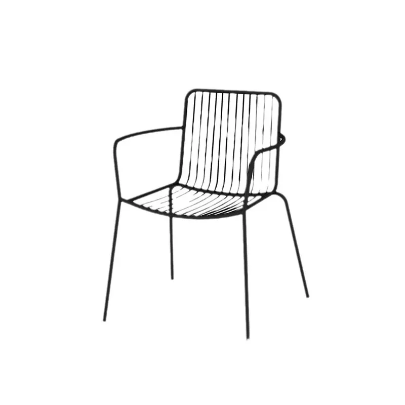Wrought Iron Outdoor Table and Chair Set Casual Patio Bistro Furniture for Courtyard Cafe Milk Tea Shop