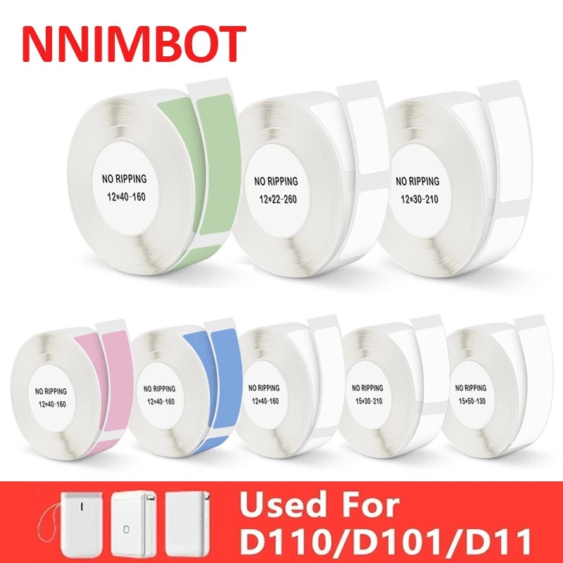 NIIMBOT D11/D110/D101 White/Color/Transparent Label Paper Barcode Price Size Name Labels Waterproof Oil-proof