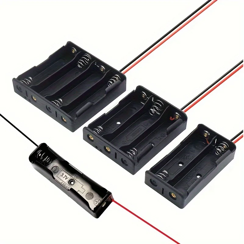 

New Plastic 18650 Battery Storage Box Case 1 2 3 4 Slot Way DIY Batteries Clip Holder Container With Wire Lead For 18650 Battery