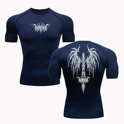 Neue Kompression Shirt Für Männer Fitness Gym Atmungsaktive Sport Lauf T-Shirt Rashgard Enge Fit Quick Dry Kurzarm Tops T