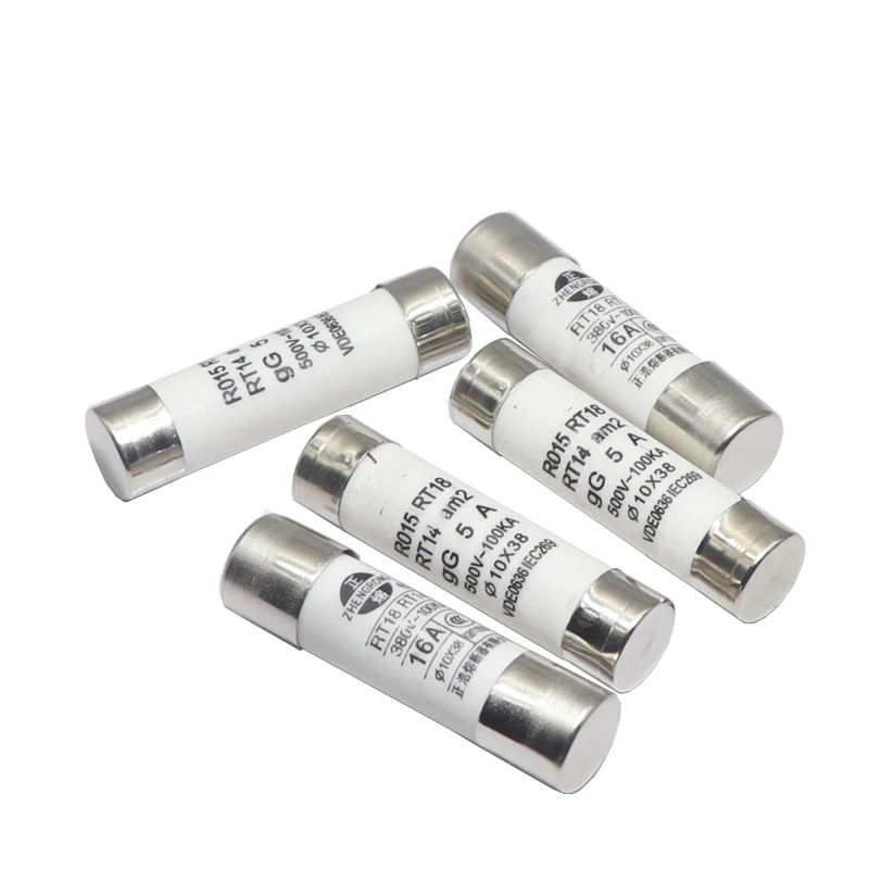 【10-5PCS】R015 10*38 380V Fast blow Ceramic Fuse 10x38mm Fuse 500V 0.5A 1A 2A3A 4A 6A 8A 10A 16A 20A 25A 32A 40A 380V RO15 RT18