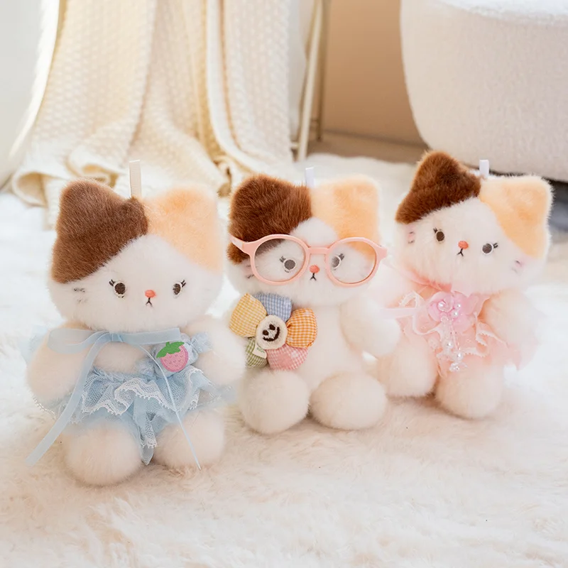 Cute Scented Calico Cat Plush Toy Princess Dress Kitten Stuffed Animal Soft Plushies Kawaii Gift Desk Ornament Gift