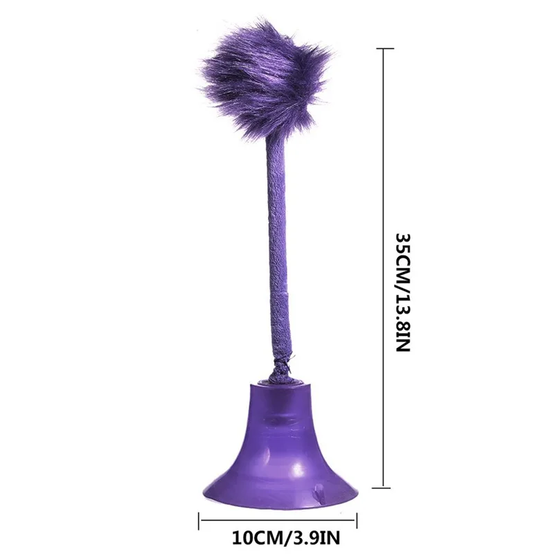 New cross-border e-commerce cat suction cup toy with built-in mint leaf bell, cat plush ball toy view 3
