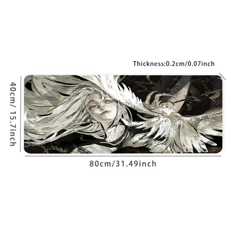 白髪の女の子 アニメスタイル マウスパッド デスクアクセサリー 滑り止めゴムベース ゲーマーやオフィス向け 友人やティーン向けのギフトに最適