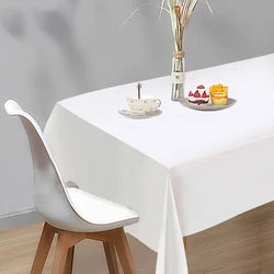 220*130cm White PE Tablecloth Plastic Table Cloth Disposable Tablecloths  for BBQ Party Fine Dining Wedding Party Supplies