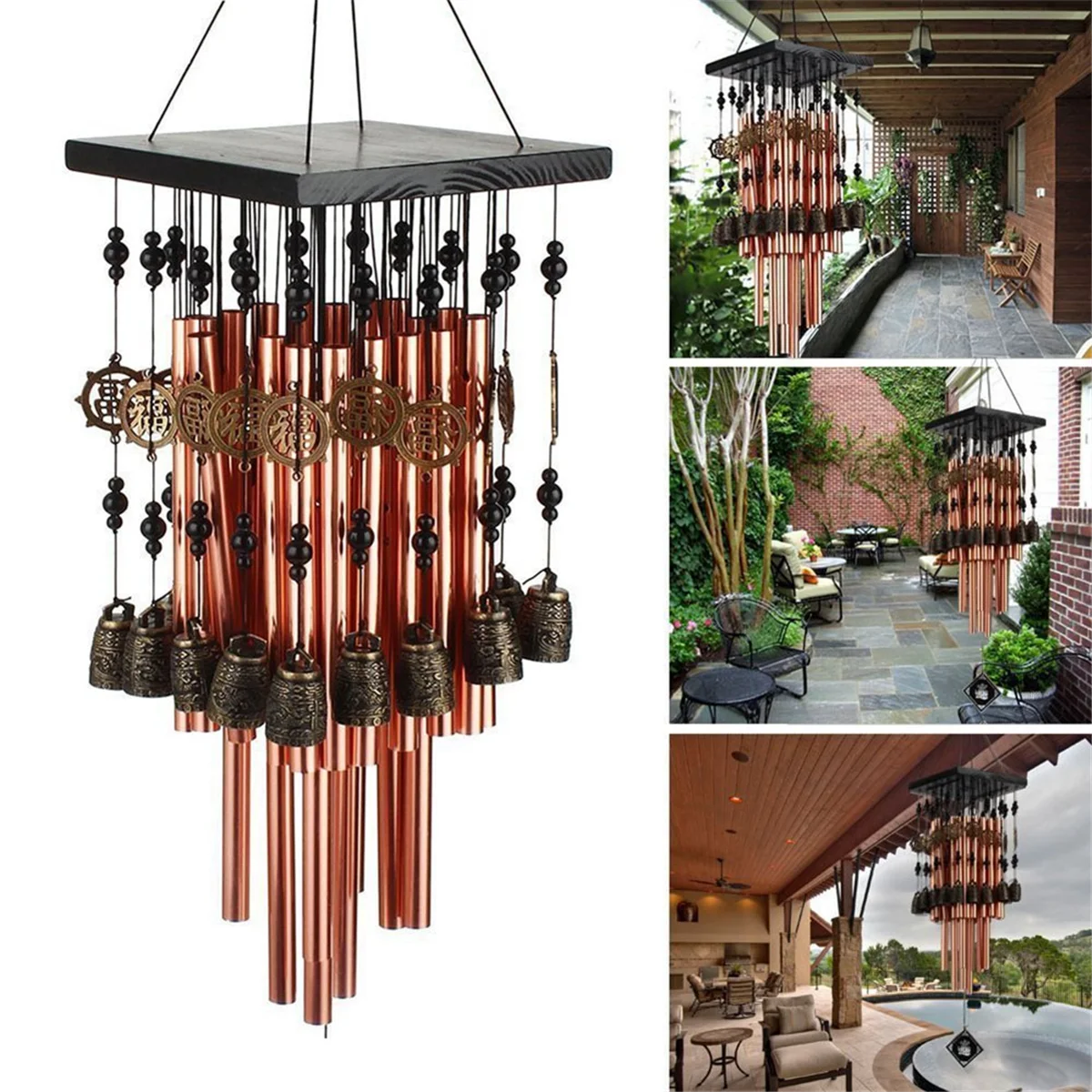 Wind Chimes Outdoor Clearance, Aluminum Tube Windchime ,Patio Garden Decor, 2024 Housewarming Gift Patio Pendant