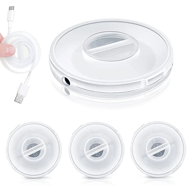 Clear Earphone Line Organizer Portable Round Storage Box Winder Holder Retractable Cable Management Home Office USB Cable Reel