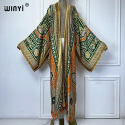 WINYI boho print Kimonos african dresses for woman Cardigans beach outfits kaftan beach cover up evening dress maxi long coat