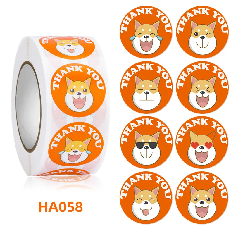 

500pcs 1inch Cartoon Animal Children Sticker Label Thank You Cute Toy Game Sticker DIY Gift Sealing Label Decoration