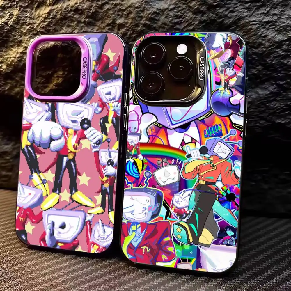 

D-DeltaruneS T-Tenna Phone Case For iPhone17,16,15,14,13,12,11 Plus,Pro Max Colored Silver Plated Inside Cover