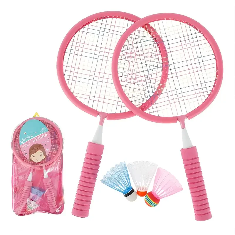 

Children's Badminton Racket 8 In 1 Training Set, Indoor Outdoor Sports Game With 2 Rackets, 3 Badminton Balls, 2 Racket Protecto