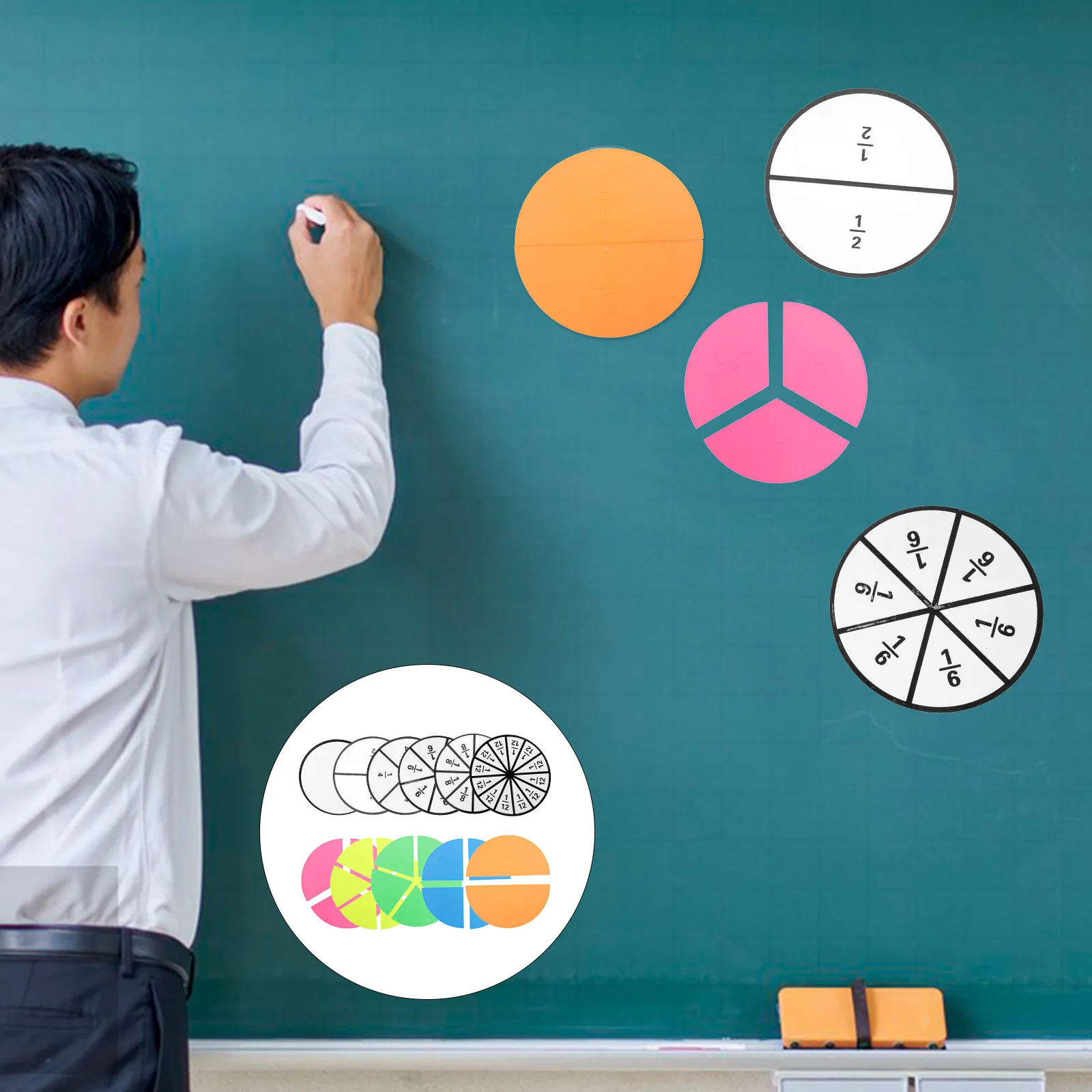 1-set-magnetic-fraction-circles-demonstrator-suitable-classroom-home-learning-fraction-learning-aid