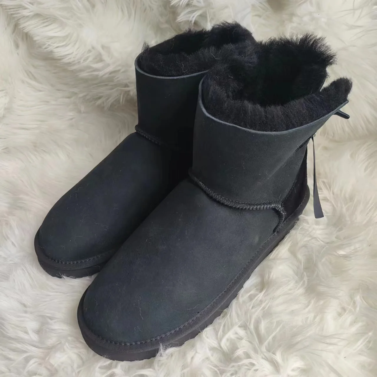 Winter Women Snow Boots Shoes Women Genuine Sheepskin 2023 Natural Wool Women\'s Woman Warm Women Boots Flats Shoes