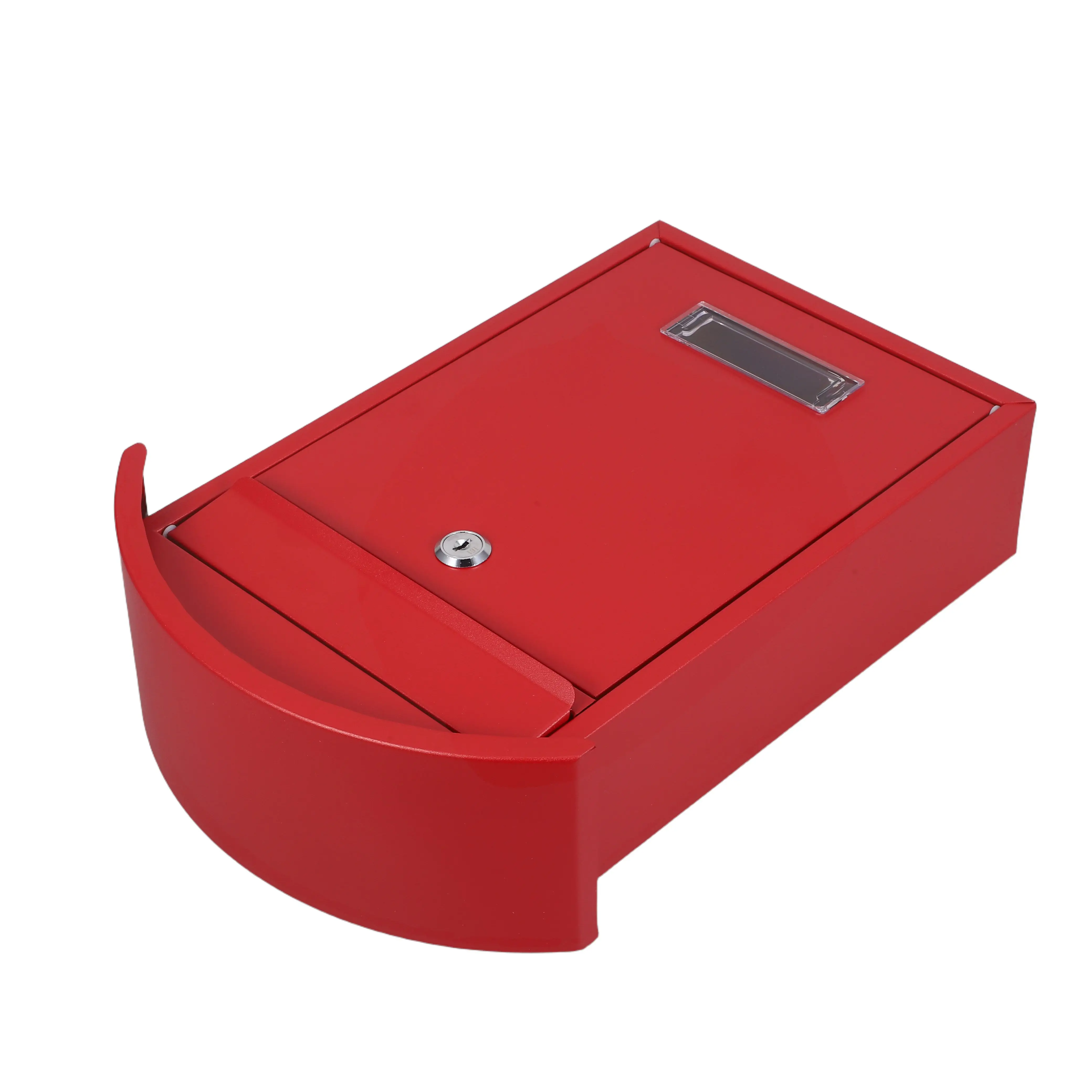 Red Wall Mount Lockable Mailbox 14x10x4 Keyed Lock Security Mailbox Outdoor Office Locking Letter Box Locking Letter Box