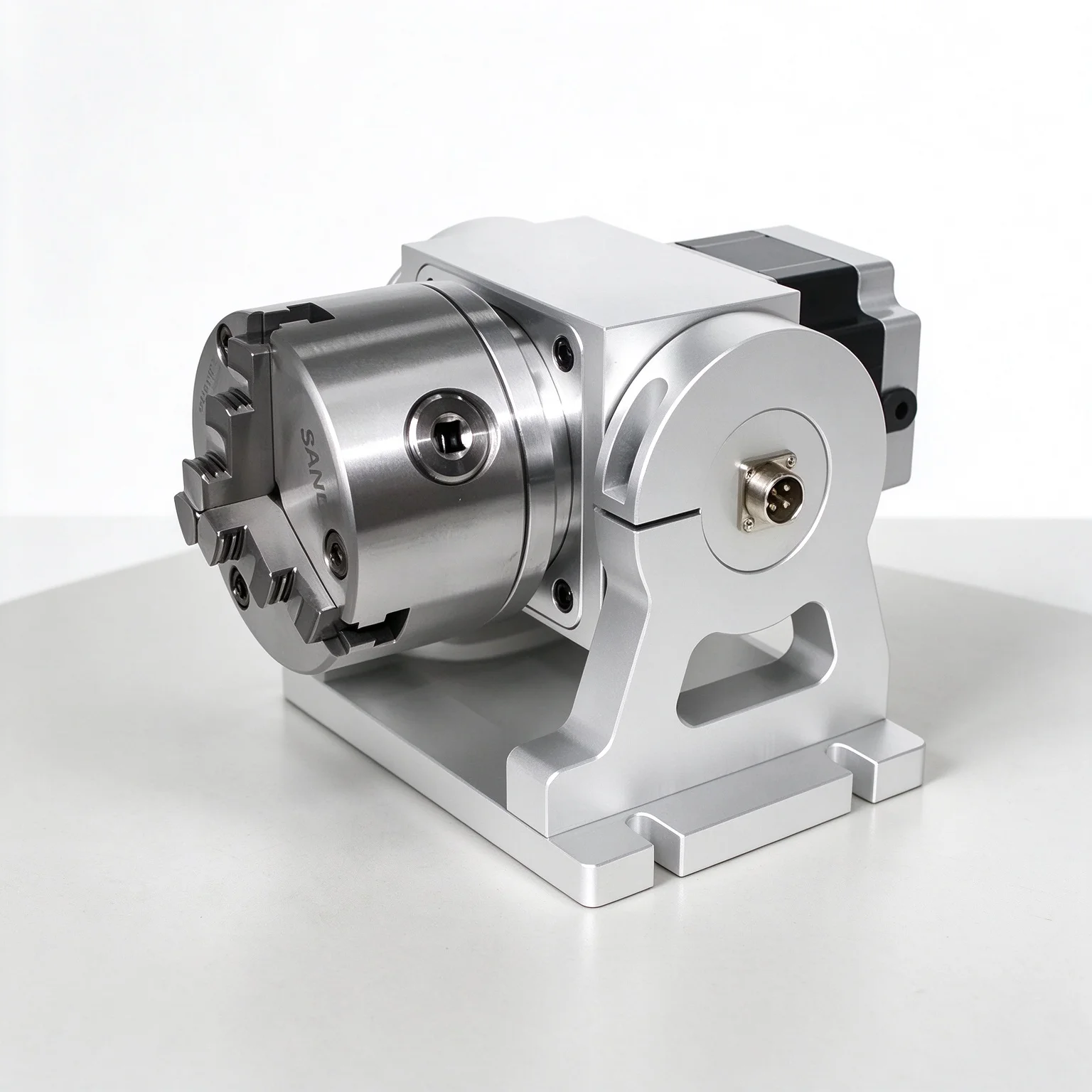 4th Axis Rotary Indexer 100mm 3 4 Jaw Dividing Head 50:1 Ratio NEMA34 Stepper Motor For CNC Router Milling Machine