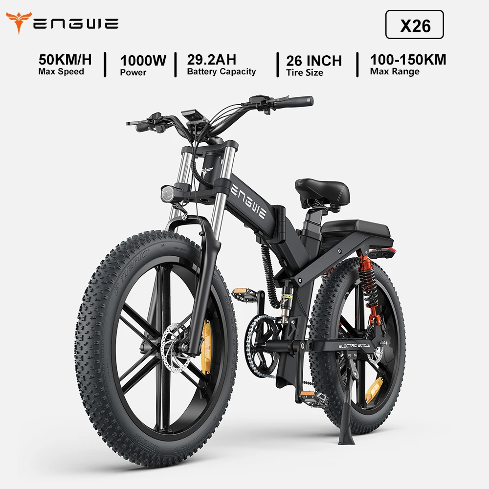 ENGWE X26 Bici elettrica pieghevole per adulti Bicicletta da strada elettrica 48V 29.2Ah Fatbike MTB E-bike 26 pollici Mountain Ebike