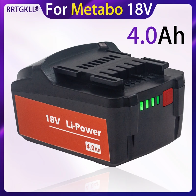 18V 4000mah Battery for Metabo Cordless Power Tool Drill Drivers Wrench Hammers for Metabo 18V Battery 4.0Ah 625592000 625591000