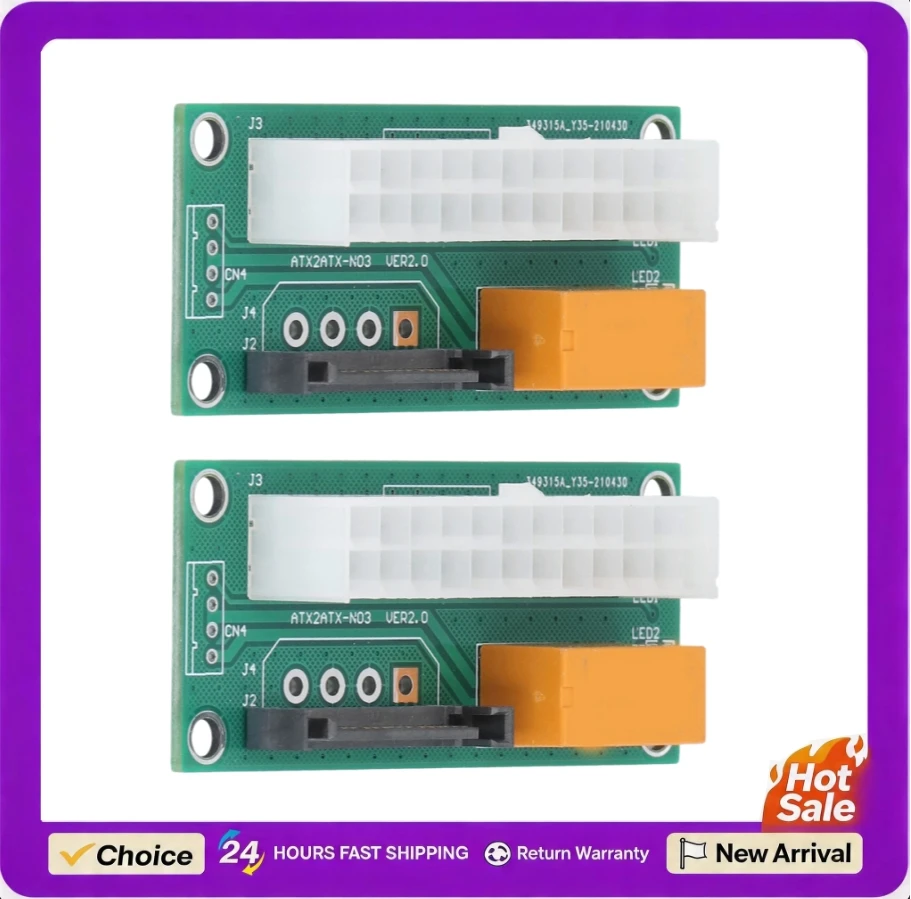 Dual Power Supply Sync Starter SATA Female Interface for BTC Miner PC 24 Pin Male Header Dual Power Connector Dual PSU Adapter